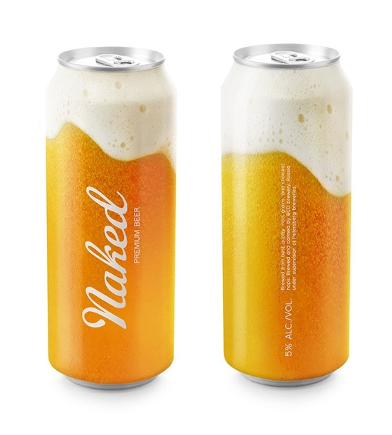 Naked beer bottle/can