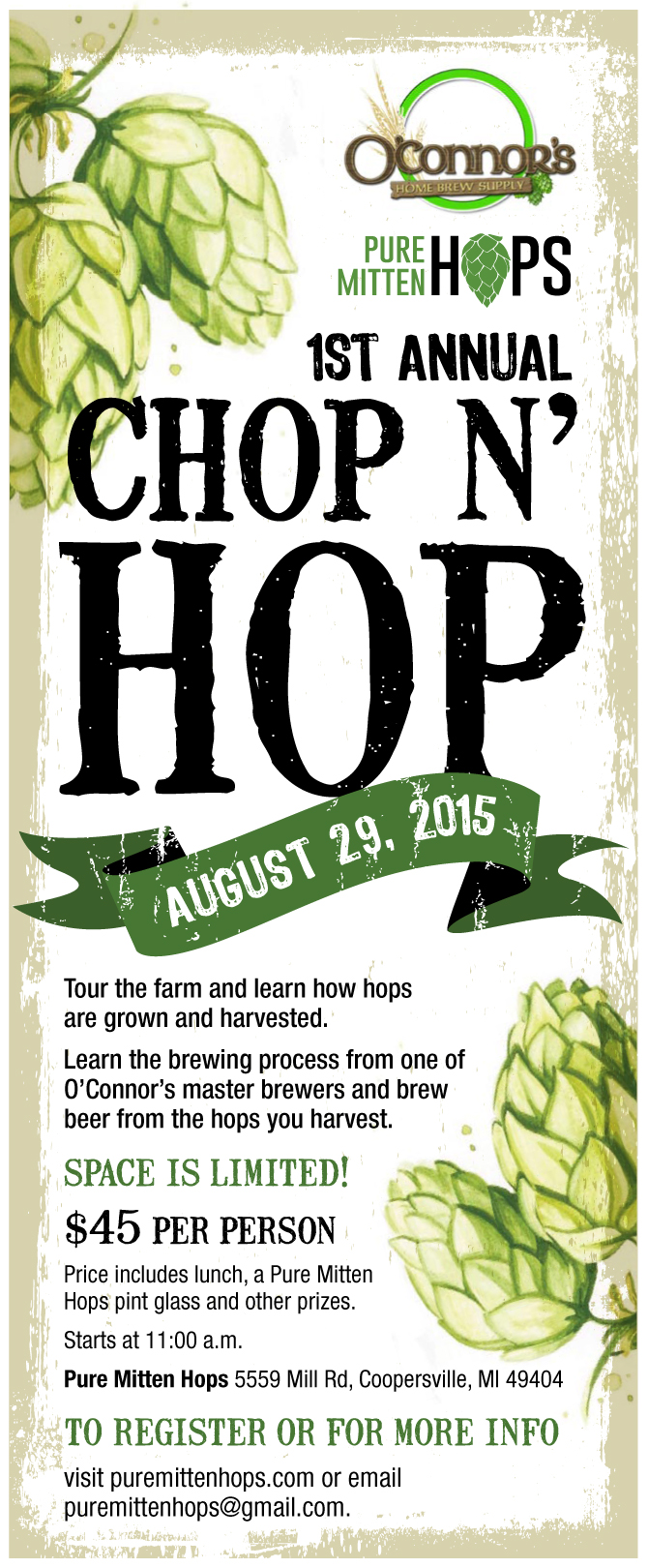 Sign up for the 1st Annual Chop N' Hop! Beer O'Clock GR